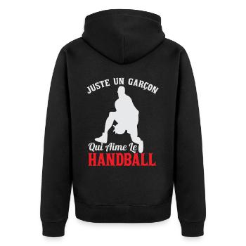 Enfant Handball Handballeur Sport - Veste à capuche bio Premium Unisexe - noir - Dos - Nico (187cm)