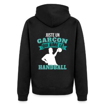 Handball Sport - Veste à capuche bio Premium Unisexe - noir - Dos - Nico (187cm)