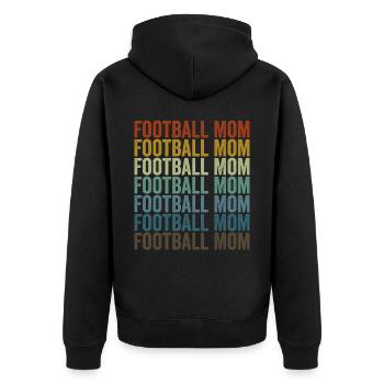 Fußball Mama Fußballspieler Mama - Unisex Premium Bio Zip Hoodie - Schwarz - Hinten - Nico (187cm)