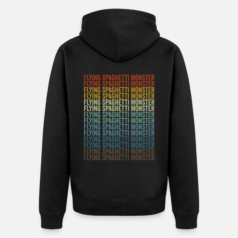 Fliegendes Spaghettimonster Fliegendes Spaghettimo - Unisex Premium Bio Zip Hoodie - Schwarz