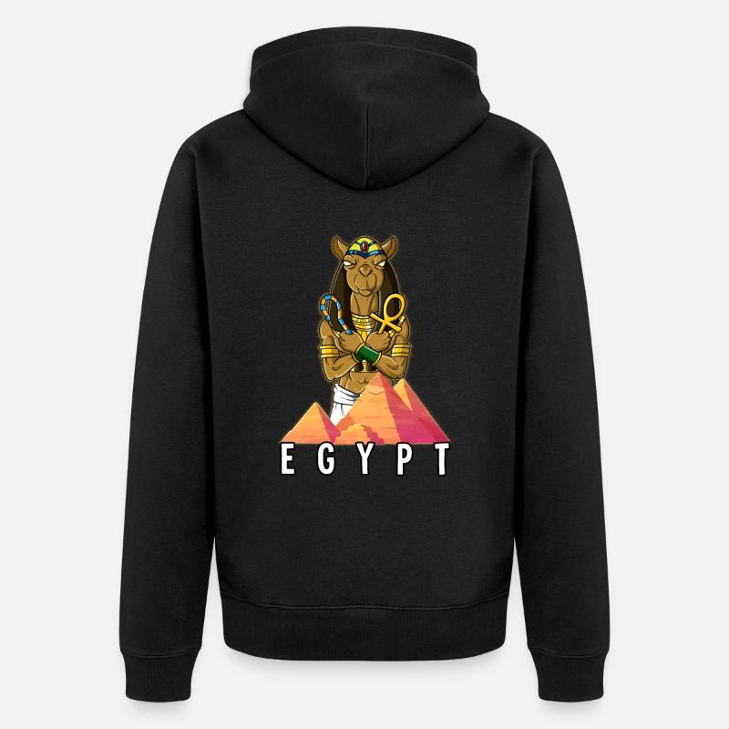 Egypte Chameau Pharaon - Veste à capuche bio Premium Unisexe - noir