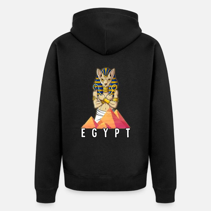 Égypte Sphynx Pharaon - Veste à capuche bio Premium Unisexe - noir