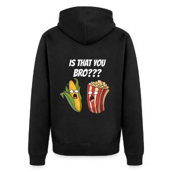 Bist du das, Bruder? - Unisex Premium Bio Zip Hoodie - Schwarz - Hinten - Nico (187cm)