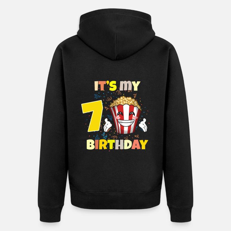 C’est mon 7ème anniversaire - Veste à capuche bio Premium Unisexe - noir