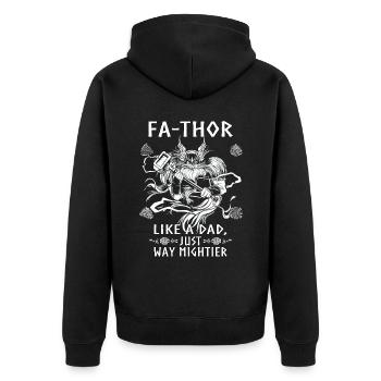 Vathor pour hommes - Fête des pères Cadeau de la fête des pères Viking - Veste à capuche bio Premium Unisexe - noir - Dos - Nico (187cm)