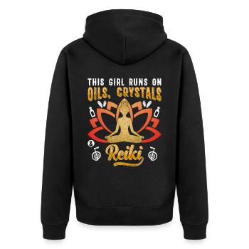 Praticiens de Reiki & Maître Reiki - Veste à capuche bio Premium Unisexe - noir - Dos - Nico (187cm)