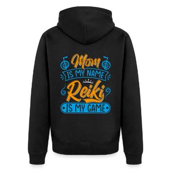 Praticiens Reiki / Maître Reiki / Maman Reiki - Veste à capuche bio Premium Unisexe - noir - Dos - Nico (187cm)