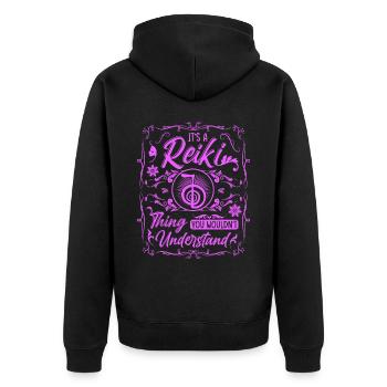 Praticiens de Reiki & Maître Reiki - Veste à capuche bio Premium Unisexe - noir - Dos - Nico (187cm)