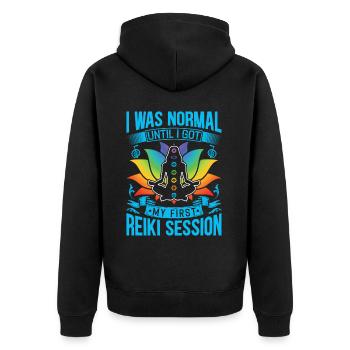 Praticiens de Reiki & Maître Reiki - Veste à capuche bio Premium Unisexe - noir - Dos - Nico (187cm)
