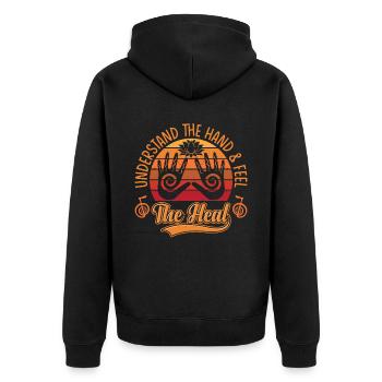 Praticiens de Reiki & Maître Reiki - Veste à capuche bio Premium Unisexe - noir - Dos - Nico (187cm)