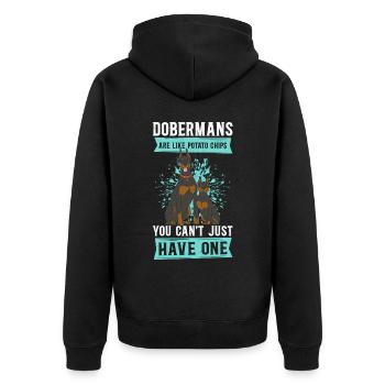 Doberman Dog Owner Dog Gift - Unisex Premium Organic Zip Hoodie - black - Back - Nico (187cm)