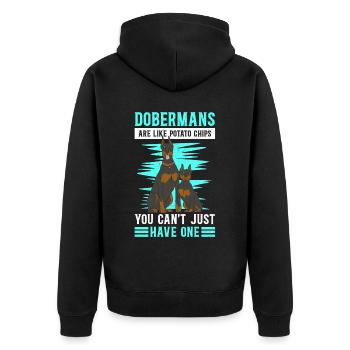 Doberman Dogs Dog Owner Gift - Unisex Premium Organic Zip Hoodie - black - Back - Nico (187cm)