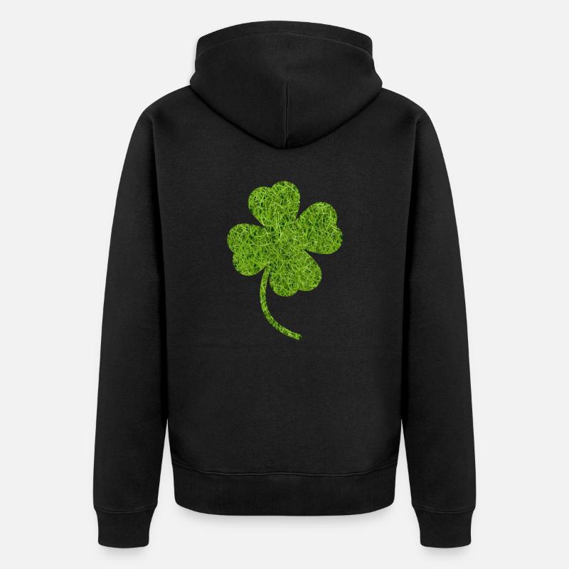 Trèfle Prairie herbe - Veste à capuche bio Premium Unisexe - noir