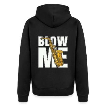 Saxophone Blow Me Instrument à vent Saxophoniste - Veste à capuche bio Premium Unisexe - noir - Dos - Nico (187cm)