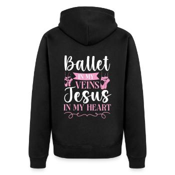 Ballet Dancer Dance Girl Ballerina - Unisex Premium Organic Zip Hoodie - black - Back - Nico (187cm)