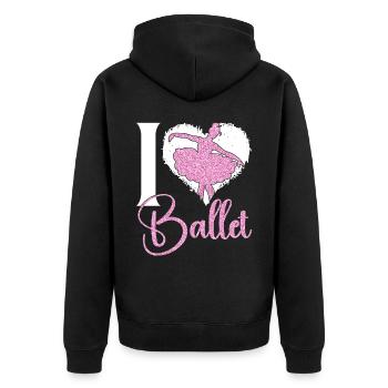 Ballet Dancer Dance Girl Ballerina - Unisex Premium Bio Zip Hoodie - Schwarz - Hinten - Nico (187cm)