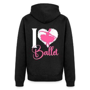 Ballet Dancer Dance Girl Ballerina - Unisex Premium Bio Zip Hoodie - Schwarz - Hinten - Nico (187cm)