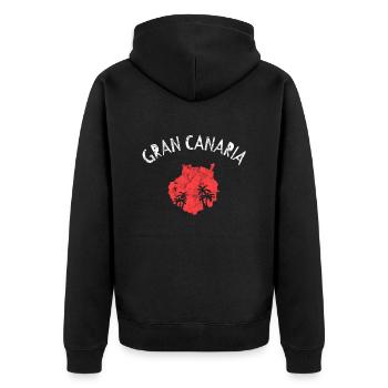 Gran Canaria - Unisex Premium Organic Zip Hoodie - black - Back - Nico (187cm)