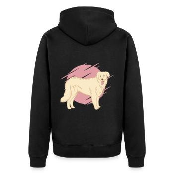Chien de race Kuvasz - Veste à capuche bio Premium Unisexe - noir - Dos - Nico (187cm)