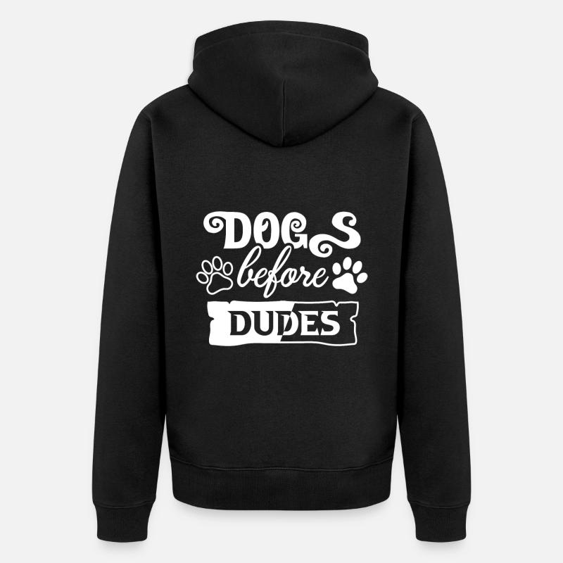 Hunde vor Kerlen - Unisex Premium Bio Zip Hoodie - Schwarz