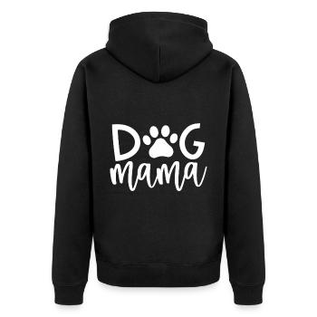 Dog mom - Unisex Premium Organic Zip Hoodie - black - Back - Nico (187cm)