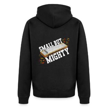 Harmonika Mundharmonika - Unisex Premium Bio Zip Hoodie - Schwarz - Hinten - Nico (187cm)