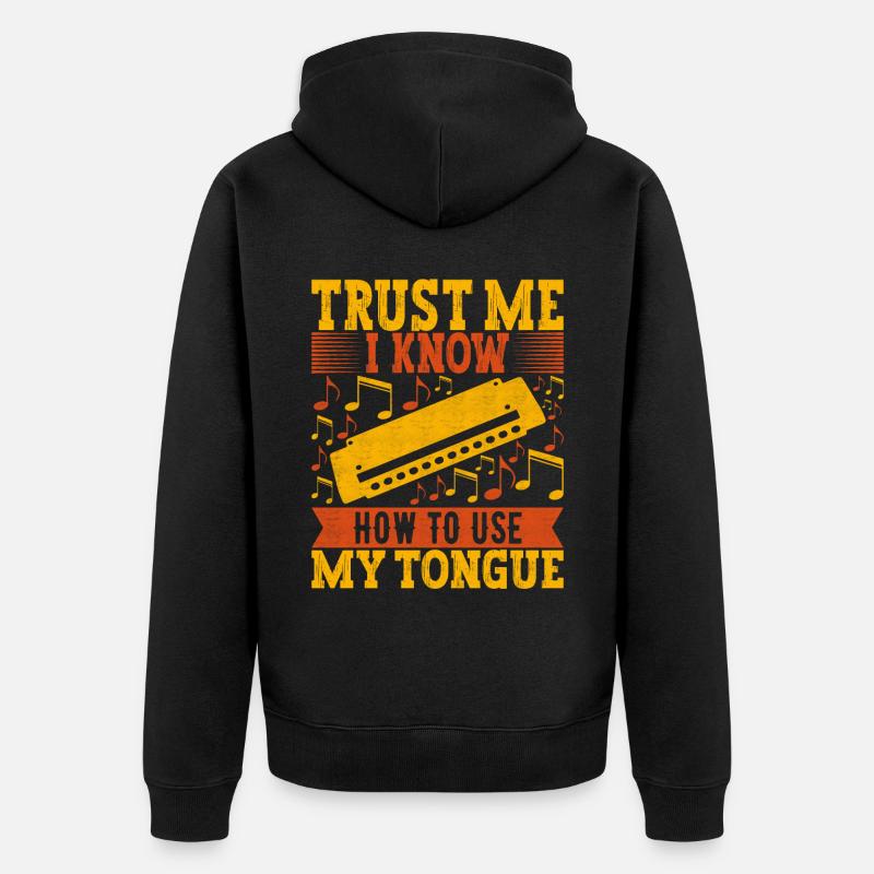 Harmonica Harmonica - Unisex Premium Organic Zip Hoodie - black