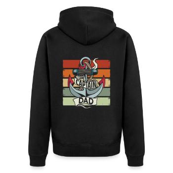 Captain Papa Voilier Bateau de navigation Bateau - Veste à capuche bio Premium Unisexe - noir - Dos - Nico (187cm)