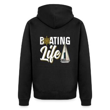 Boating Life Ship Boat Yacht Sailboat - Unisex Premium Organic Zip Hoodie - black - Back - Nico (187cm)