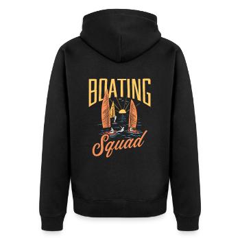 Boating Team Sailboat Boat Ship Yacht - Unisex Premium Organic Zip Hoodie - black - Back - Nico (187cm)