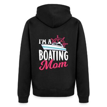 Ich Bin Eine Boot Fahrende Mutter Yacht Bootfahren - Unisex Premium Bio Zip Hoodie - Schwarz - Hinten - Nico (187cm)