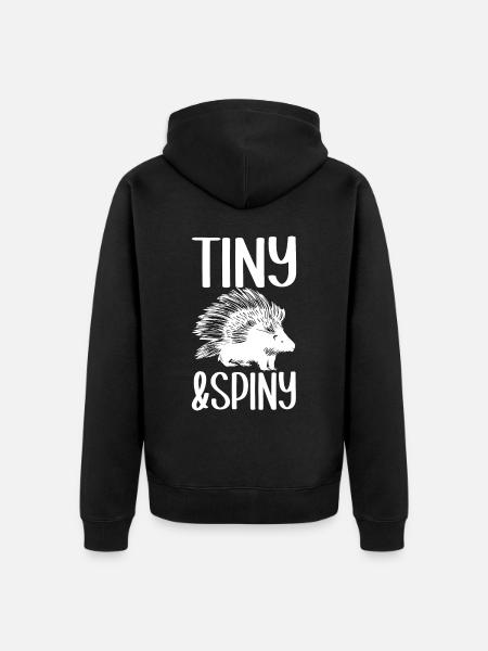 Cute porcupine - Unisex Premium Organic Zip Hoodie - black