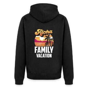 Aloha Familienurlaub Familie Familienferien - Unisex Premium Bio Zip Hoodie - Schwarz - Hinten - Nico (187cm)