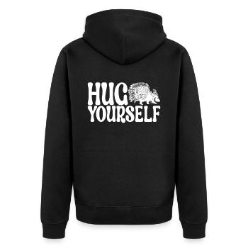 Porc-épic mignon - Veste à capuche bio Premium Unisexe - noir - Dos - Nico (187cm)