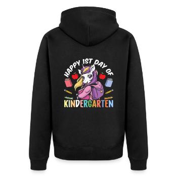 Happy 1 day of kindergarten Kindergarten sweet - Unisex Premium Organic Zip Hoodie - black - Back - Nico (187cm)