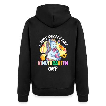 J’aime juste le jardin d’enfants très mignons - Veste à capuche bio Premium Unisexe - noir - Dos - Nico (187cm)