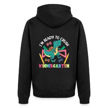 Ich Bin Bereit Den Kindergarten Zu Zerstören Süß - Unisex Premium Bio Zip Hoodie - Schwarz - Hinten - Nico (187cm)