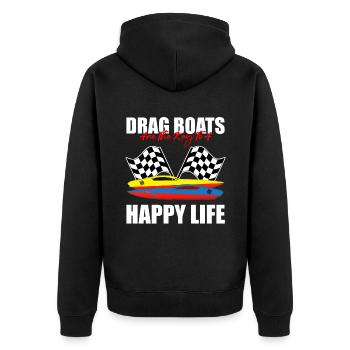 Conception de bateaux de course pour les courses de dragsters - Veste à capuche bio Premium Unisexe - noir - Dos - Nico (187cm)