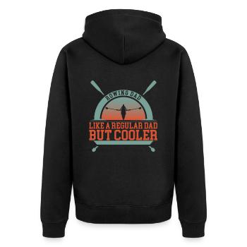 Rowing Dad - Unisex Premium Organic Zip Hoodie - black - Back - Nico (187cm)