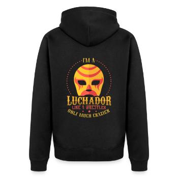 Je suis un Luchador comme un lutteur fou Lucha Libre - Veste à capuche bio Premium Unisexe - noir - Dos - Nico (187cm)