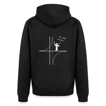 You Shall Not Pass Mathematics Teacher Function - Unisex Premium Organic Zip Hoodie - black - Back - Nico (187cm)