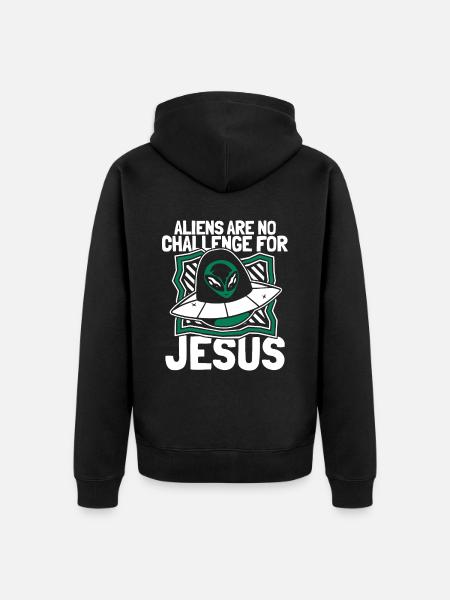 Christ Christianity UFO Extraterrestrial Jesus - Unisex Premium Organic Zip Hoodie - black