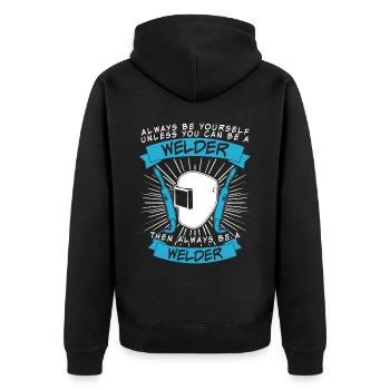 Welding Locksmith Welder - Unisex Premium Organic Zip Hoodie - black - Back - Nico (187cm)