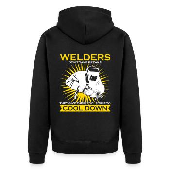 Welder saying welding - Unisex Premium Organic Zip Hoodie - black - Back - Nico (187cm)