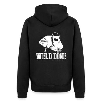 Welder weld seam welding - Unisex Premium Organic Zip Hoodie - black - Back - Nico (187cm)