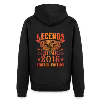 Anniversaire Juin 2015 Edition Limitée Millésime - Veste à capuche bio Premium Unisexe - noir - Dos - Nico (187cm)