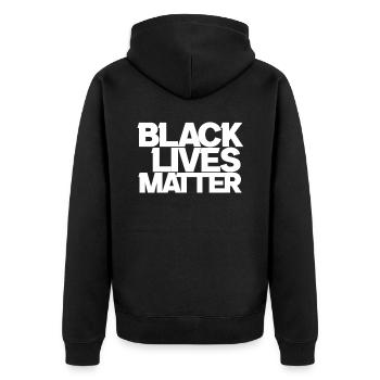 Simple Black Lives Matter Equality - Unisex Premium Organic Zip Hoodie - black - Back - Nico (187cm)