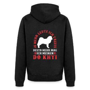 Do Khyi mehr mögen Tibetmastiff Tibetdogge - Unisex Premium Bio Zip Hoodie - Schwarz - Hinten - Nico (187cm)