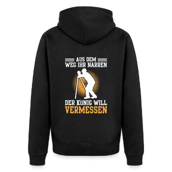 Vermessungstechniker aus dem Weg Vermesser - Unisex Premium Bio Zip Hoodie - Schwarz - Hinten - Nico (187cm)
