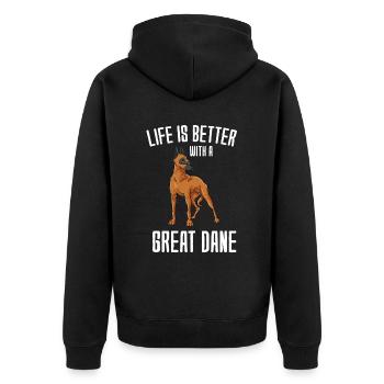 Dogue allemand - Veste à capuche bio Premium Unisexe - noir - Dos - Nico (187cm)